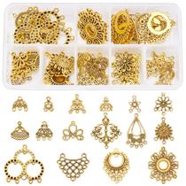 Kit de fabricação de joias SUNNYCLUE 64 unidades Gold Alloy Charms Kit de fabricação de joias SUNNYCLUE 64 unidades Gold Alloy Charms