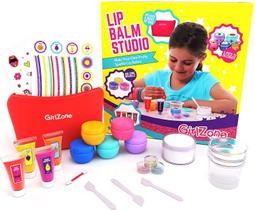 Kit de fabricação de protetor labial GirlZone com conjunto de maquiagem e brilho labial para maiores de 8 anos Kit de fabricação de protetor labial GirlZone com conjunto de maquiagem e brilho labial para maiores de 8 anos