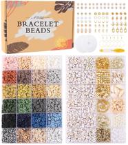 Kit de fabricação de pulseiras ADIIL Clay Beads 6 mm 7200 unidades com acessórios