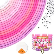 Kit de fabricação de pulseiras ADIIL Clay Beads 7200 unidades 6 mm 10 cores Kit de fabricação de pulseiras ADIIL Clay Beads 7200 unidades 6 mm 10 cores