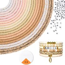 Kit de fabricação de pulseiras ADIIL Clay Beads 7200 unidades 6 mm 10 cores Kit de fabricação de pulseiras ADIIL Clay Beads 7200 unidades 6 mm 10 cores