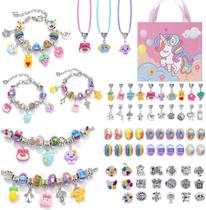 Kit de fabricação de pulseiras Charm Eihatfif Unicorn/Mermaid Girls 4-12 Kit de fabricação de pulseiras Charm Eihatfif Unicorn/Mermaid Girls 4-12
