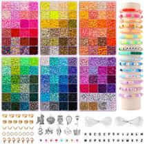 Kit de fabricação de pulseiras Clay Beads QUEFE 14000 unidades 136 cores