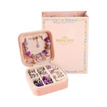Kit de Fabricação de Pulseiras com Pingentes para Meninas - 66 Peças com Caixa de Presente