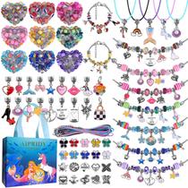 Kit de fabricação de pulseiras de charme AIPRIDY Unicorn Mermaid Girls 5-12