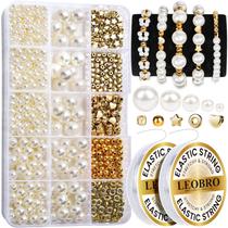 Kit de fabricação de pulseiras de miçangas LEOBRO Pearl para adultos com 720 unidades Kit de fabricação de pulseiras de miçangas LEOBRO Pearl para adultos com 720 unidades