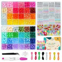 Kit de fabricação de pulseiras Dowsabel 48 cores Pony Beads Girls 4+