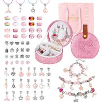 Kit de fabricação de pulseiras Emibele Girls Charm com caixa de joias 5-12