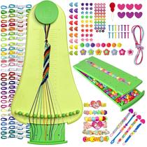 Kit de fabricação de pulseiras Friendship, brinquedos para meninas de 8 a 10 11 12 anos, conjunto de atividades de viagem para crianças, kit de bricolage, kit de criação de cordas de pulseiras Arts and Crafts, presentes de aniversário de Natal (amarelo-verde limão)