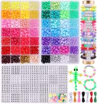 Kit de fabricação de pulseiras Friendship Wutubug 3000 unidades 56 cores