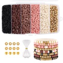 Kit de fabricação de pulseiras Funtopia, mais de 5200 peças de miçangas de argila com pingentes