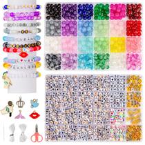 Kit de fabricação de pulseiras Goldwise Glass Beads com 24 cores Kit de fabricação de pulseiras Goldwise Glass Beads com 24 cores