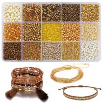 Kit de fabricação de pulseiras GorgGorho, 15 cores, miçangas de vidro Kit de fabricação de pulseiras GorgGorho, 15 cores, miçangas de vidro