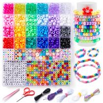 Kit de fabricação de pulseiras INSCRAFT 1200 unidades com contas de pônei de 24 cores