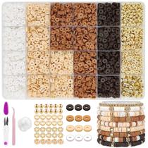 Kit de fabricação de pulseiras MIIIM Neutral Clay Bead com espaçador dourado