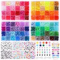 Kit de fabricação de pulseiras Pony Beads QUEFE 96 cores 3250 unidades