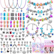 Kit de fabricação de pulseiras Thrilez DIY para meninas com 97 unidades