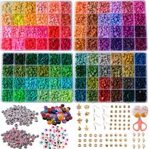 Kit de fabricação de pulseiras XMZCOLA 12800 unidades de contas de argila 96 cores Kit de fabricação de pulseiras XMZCOLA 12800 unidades de contas de argila 96 cores
