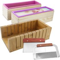 Kit de fabricação de sabão MDPQT Moldes de sabão de silicone com fatiador de 1,3 L