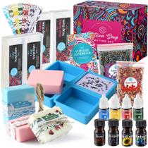 Kit de fabricação de sabonetes Prime Creations, conjunto DIY com fragrâncias e moldes Kit de fabricação de sabonetes Prime Creations, conjunto DIY com fragrâncias e moldes