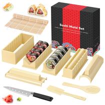 Kit de fabricação de sushi HI NINGER Deluxe Edition com 8 formas de molde