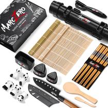 Kit de fabricação de sushi MarcZero Bazooka Roller 22 em 1 com bambu