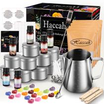 Kit de Fabricação de Velas Haccah DIY com Cera, Aromas, Corantes e Latas