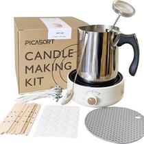 Kit de fabricação de velas PICASORT com aparelho de fusão de cera 900mL 500W Kit de fabricação de velas PICASORT com aparelho de fusão de cera 900mL 500W