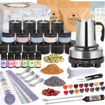 Kit de fabricação de velas SAEUYVB com aparelho de fusão de cera para adultos com cera de soja Kit de fabricação de velas SAEUYVB com aparelho de fusão de cera para adultos com cera de soja