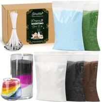 Kit de fabricación de velas con cera en arena Blingfun, 500 g, 5 colores, 20 mechas Kit de fabricación de velas con cera en arena Blingfun, 500 g, 5 colores, 20 mechas