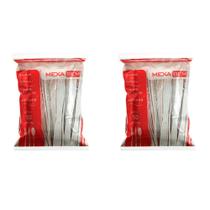 Kit de Faca para Refeição Reforçada 17,7cm Cristal Branca Mexa Bem 2 Pacotes com 50 unidades Kit de Faca para Refeição Reforçada 17,7cm Cristal Branca Mexa Bem 2 Pacotes com 50 unidades