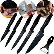Kit de facas 6 peças aço inox preto bmax bm dj517