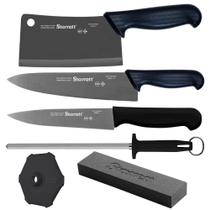 Kit de Facas Chef Com Cutelo Preto 6 Peças (BKK-6B1) - Starrett