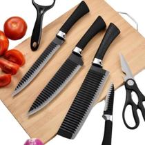 Kit de Facas Churrasco Inox Profissional Antiaderente 6 Peças Kit de Facas Churrasco Inox Profissional Antiaderente 6 Peças