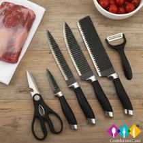 Kit de Facas Churrasco Profissional Antiaderente 6 Peças Kit de Facas Churrasco Profissional Antiaderente 6 Peças