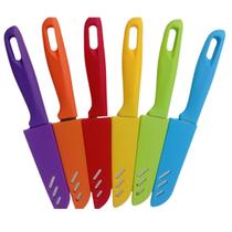 Kit de Facas Coloridas Churrasco Pescaria Cozinha Aço 6 und