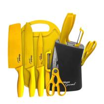 Kit De Facas Com Tábua E Porta Facas Prime 7 Peças 06894 - Titanium