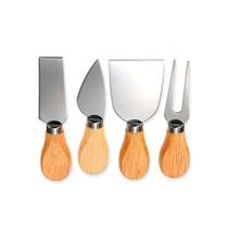 Kit de Facas Inox para Queijo com Espátula Conjunto de 4 Peças para Corte Aperfeiçoado Kit de Facas Inox para Queijo com Espátula Conjunto de 4 Peças para Corte Aperfeiçoado