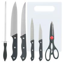 Kit de Facas Para Cozinha Com Tábua 7 Peças Lívon