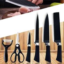 Kit De Facas Para Cozinha E Churrasco Com 6 Peças Antiaderente Fio Navalha Linha Premium Kit De Facas Para Cozinha E Churrasco Com 6 Peças Antiaderente Fio Navalha Linha Premium