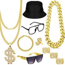 Kit de fantasias GIFIKOI Hip Hop 80s 90s Rapper com acessórios