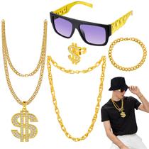 Kit de fantasias Hysagtek 80s 90s Hip Hop para mulheres e homens com acessórios Kit de fantasias Hysagtek 80s 90s Hip Hop para mulheres e homens com acessórios