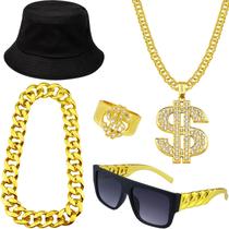 Kit de fantasias KIDOFLY 80s 90s Hip Hop Rapper com acessórios