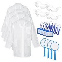 Kit de fantasias Tarpop Lab Coat para crianças, cientista, com óculos e identidade