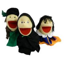 Kit de fantoches 3d em tecido: branca de neve - luqueta - 4