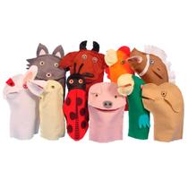 Kit de fantoches animais domésticos com 10 peças - simque - 252