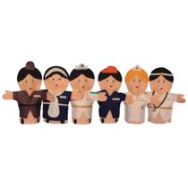 Kit de fantoches das profissões com 6 peças - simque - 448