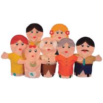 Kit de fantoches família branca com 7 peças - simque - 444 Kit de fantoches família branca com 7 peças - simque - 444