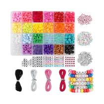 Kit De Fazer Pulseiras DIY Com Contas De Letras E Contas De Cabelo Kandi Para Artesanato De Joias