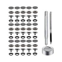 Kit De Fechos De Pressão Em Aço Inoxidável Grau Marítimo 15mm, 100 Peças (25 Conjuntos) Para Capas Kit De Fechos De Pressão Em Aço Inoxidável Grau Marítimo 15mm, 100 Peças (25 Conjuntos) Para Capas